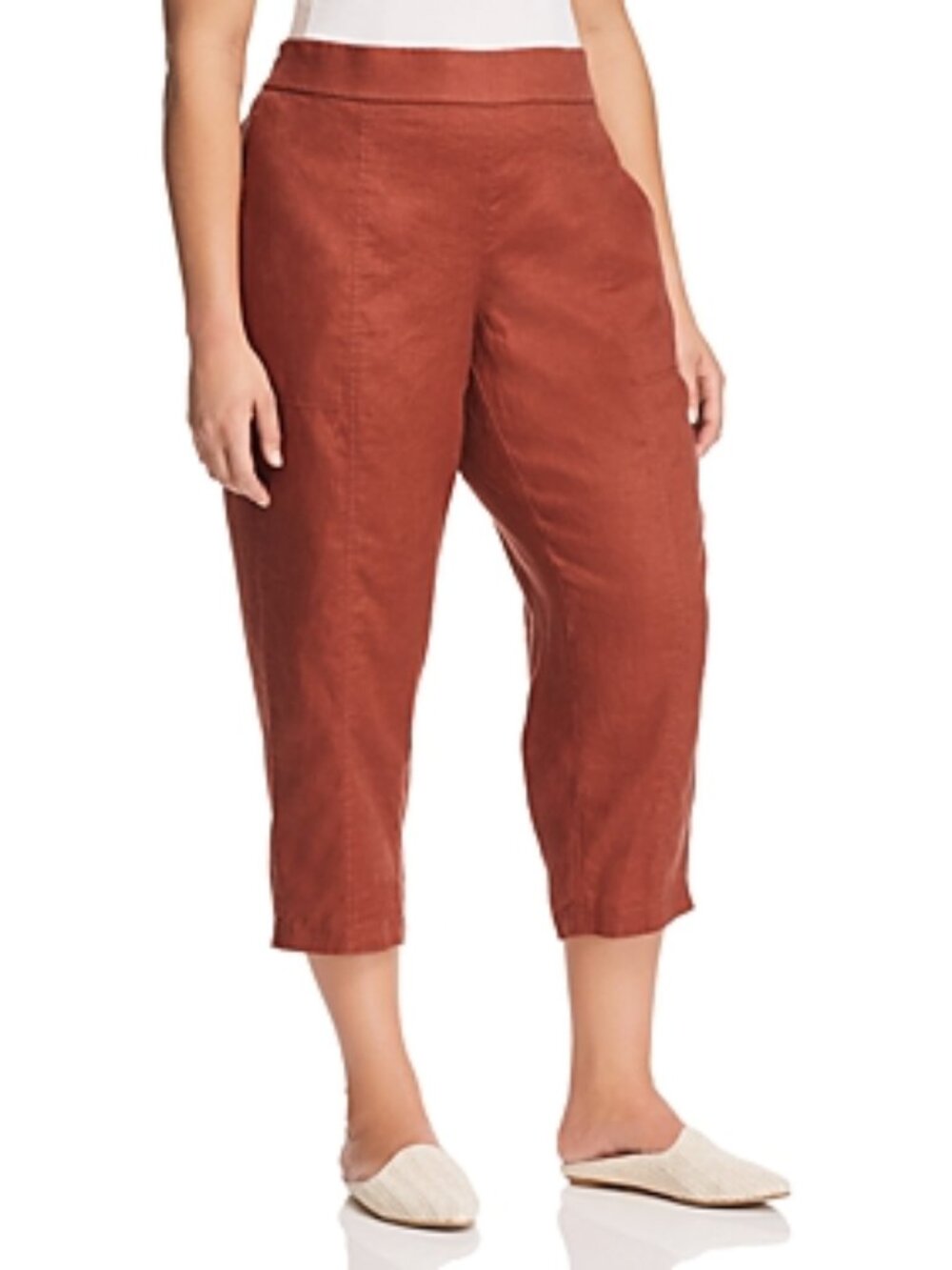 NWT Eileen Fisher Ruset Organic LInen Ankle Pant